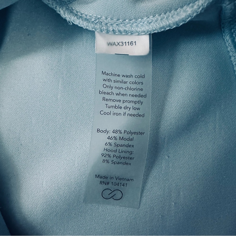 CALIA Ruched Shoulder Hoodie Oversized Sweatshirt Glacier Blue Size Medium - Picture 11 of 12